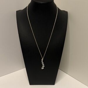 Premier Designs Elegant Silver Necklace with Crystal Accents